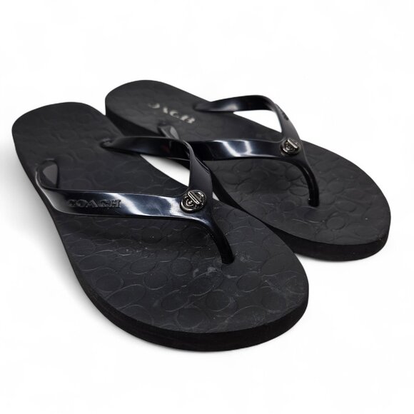 Coach Abbigail Thong Flip Flop Sandals Women's Beach Pool Resort Minimalist 7B - Picture 1 of 8